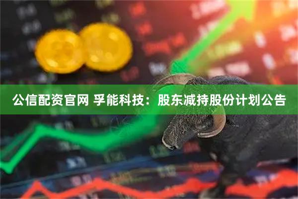 公信配资官网 孚能科技：股东减持股份计划公告