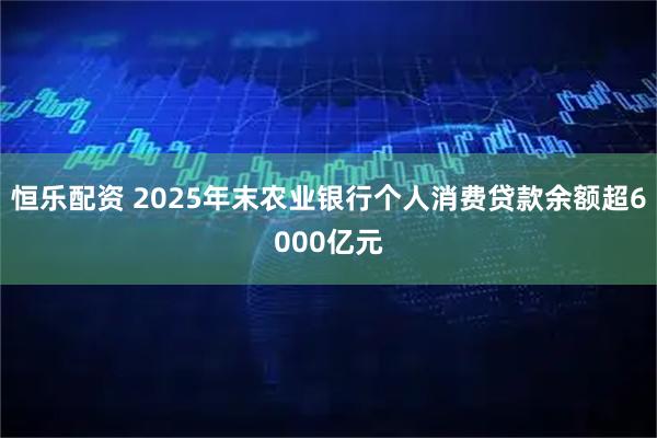 恒乐配资 2025年末农业银行个人消费贷款余额超6000亿元